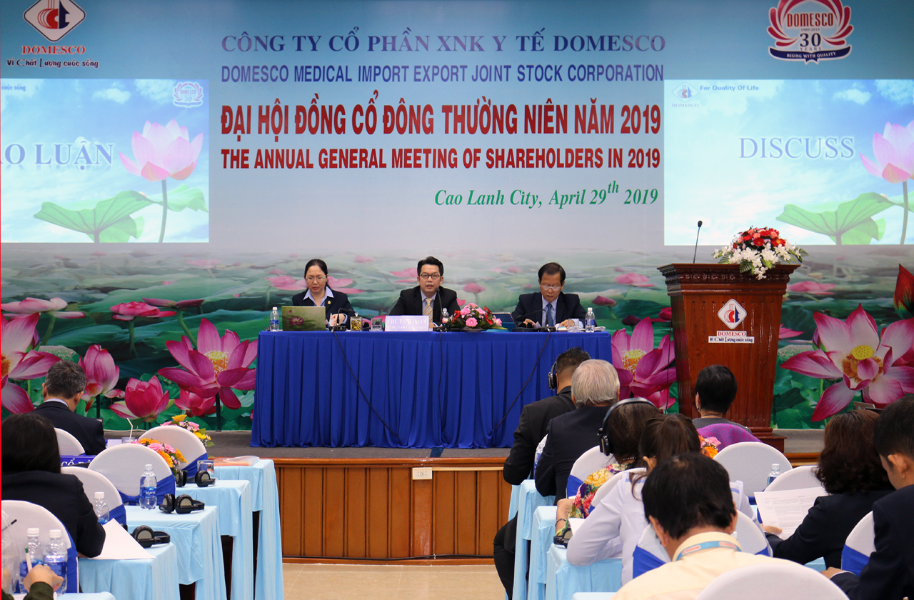 DOMESCO TỔ CHỨC ĐẠI HỘI ĐỒNG CỔ ĐÔNG THƯỜNG NIÊN NĂM 2019