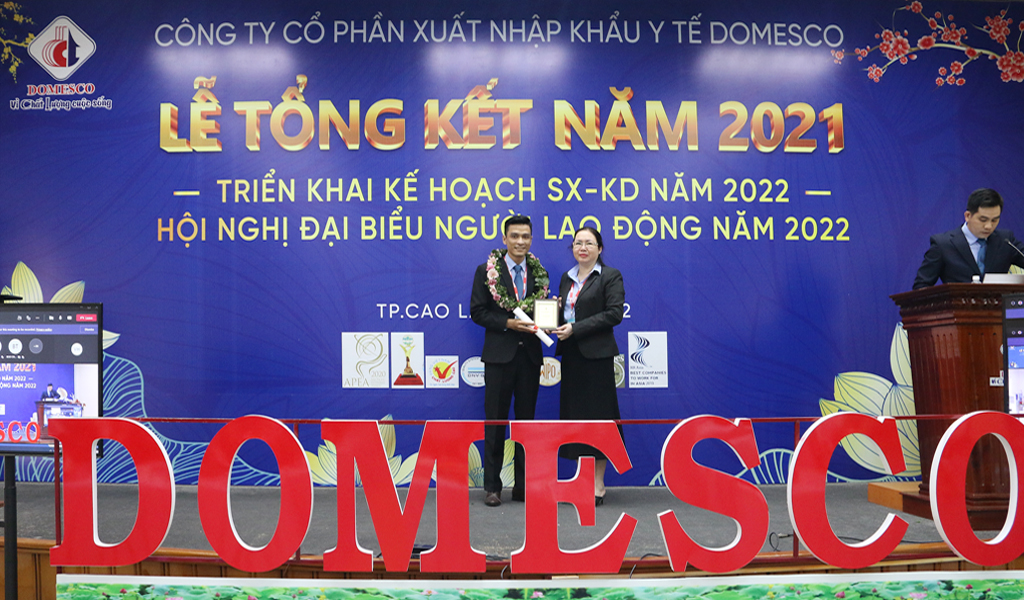 DOMESCO TỔ CHỨC LỄ TỔNG KẾT HOẠT ĐỘNG NĂM 2021 VÀ HỘI NGHỊ ĐẠI BIỂU NGƯỜI LAO ĐỘNG NĂM 2022