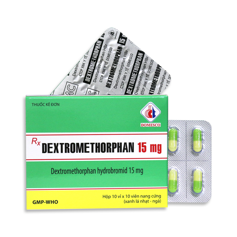 DEXTROMETHORPHAN 15MG (XANH LÁ NHẠT - NGÀ)