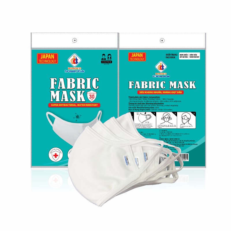 KHẨU TRANG KHÁNG KHUẨN, CHỐNG THẤM FABRIC MASK (2 LỚP)